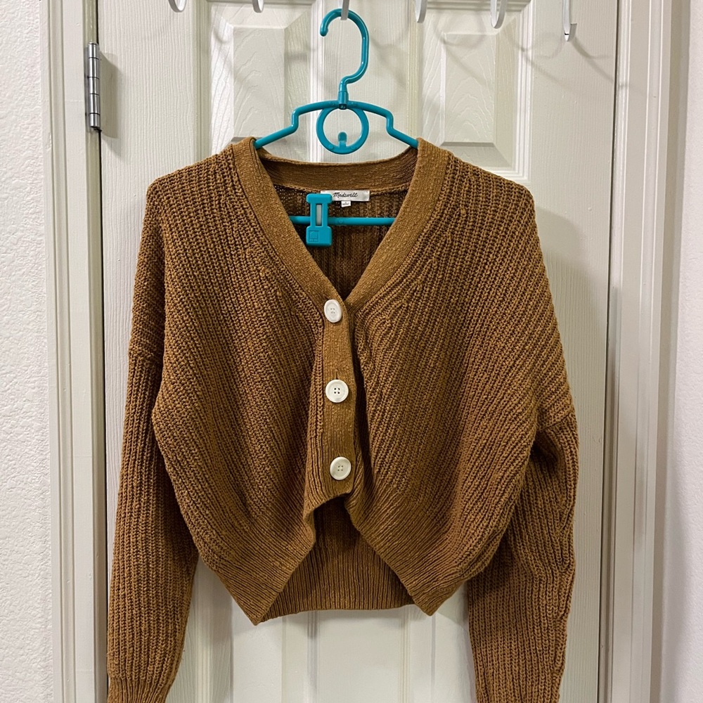 Madewell Tan Button-Up Cardigan